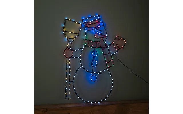59cm X 45cm Light Up Flexibrights Christmas Snowman Silhouette With 238 Multi-coloured Leds