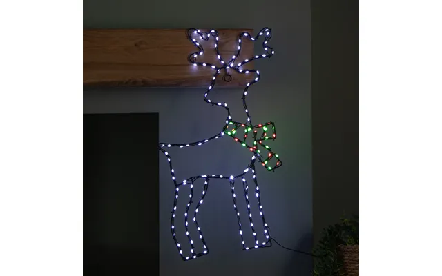60cm X 33cm Light Up Flexibrights Reindeer Snowman With 164 Multi-coloured Leds