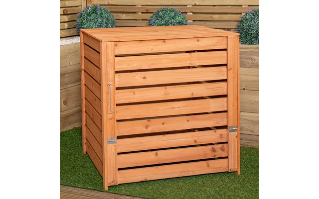 74 X 71cm Large Wooden Garden Waste Compost Bin With Removable Lid & Bottom Door