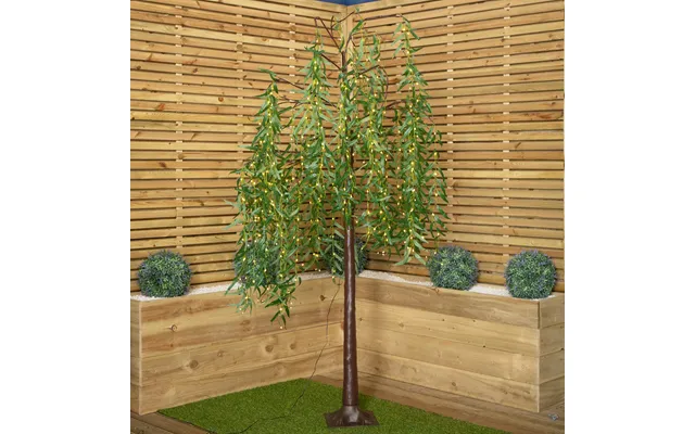 7ft 2.1m Tall Light Up Christmas Willow Tree With 384 Warm White Leds
