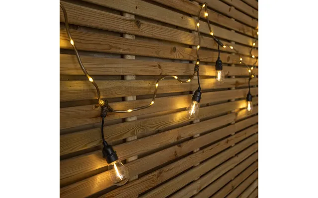 9.5m Set Of 20 Connectable Festoon Drop Lights With Led Cable In Warm White