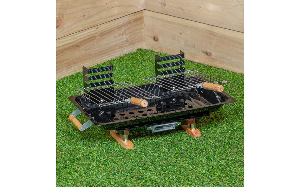 Black Outdoor Portable Steel Hibachi Bbq Camping Grill