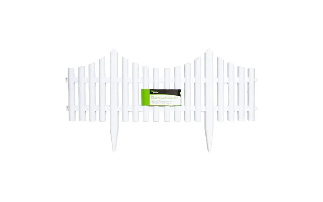 Factory Seconds 33cm 4 Piece Set White Wood Effect Picket Fence Garden Edging