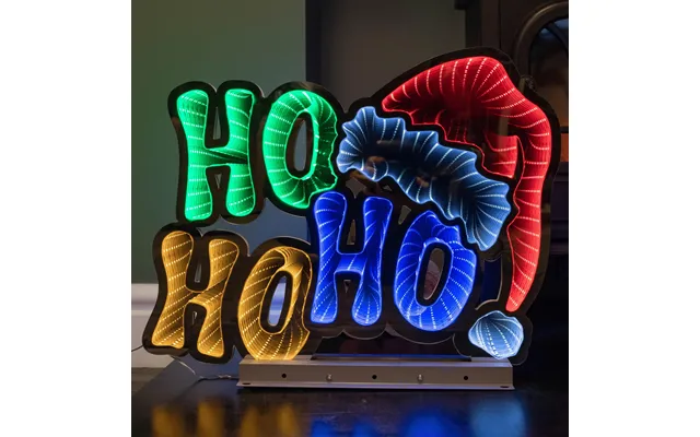 Factory Seconds 40cm Infinity Ho Ho Ho On Metal Base With Multi-coloured Leds product image