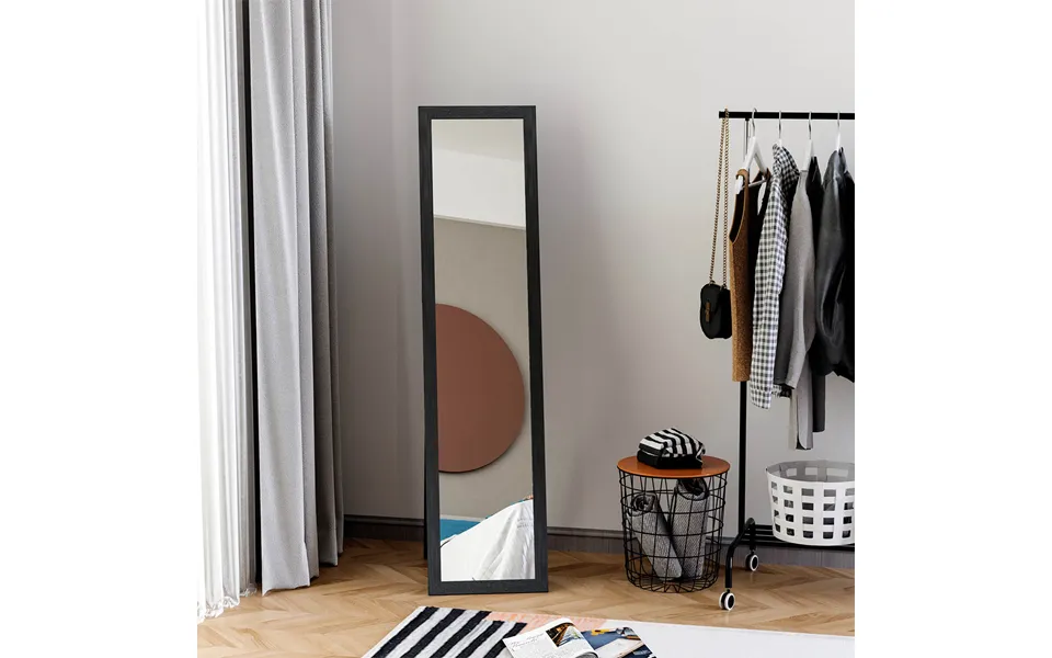 154x37cm Black Full Length Mirror