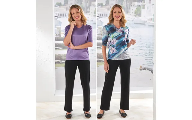 2 Pack Large Tshirt Blue Print & Plain