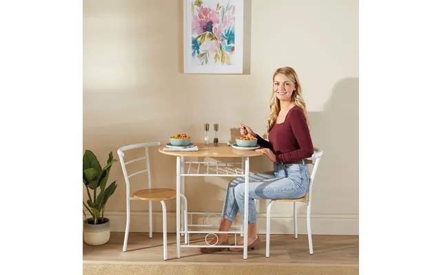 2 Seater Dining Table Set - Cream White