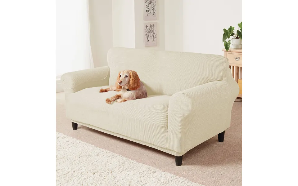 2 Seater Stretch Sofa Covers - Cream 140-170cm