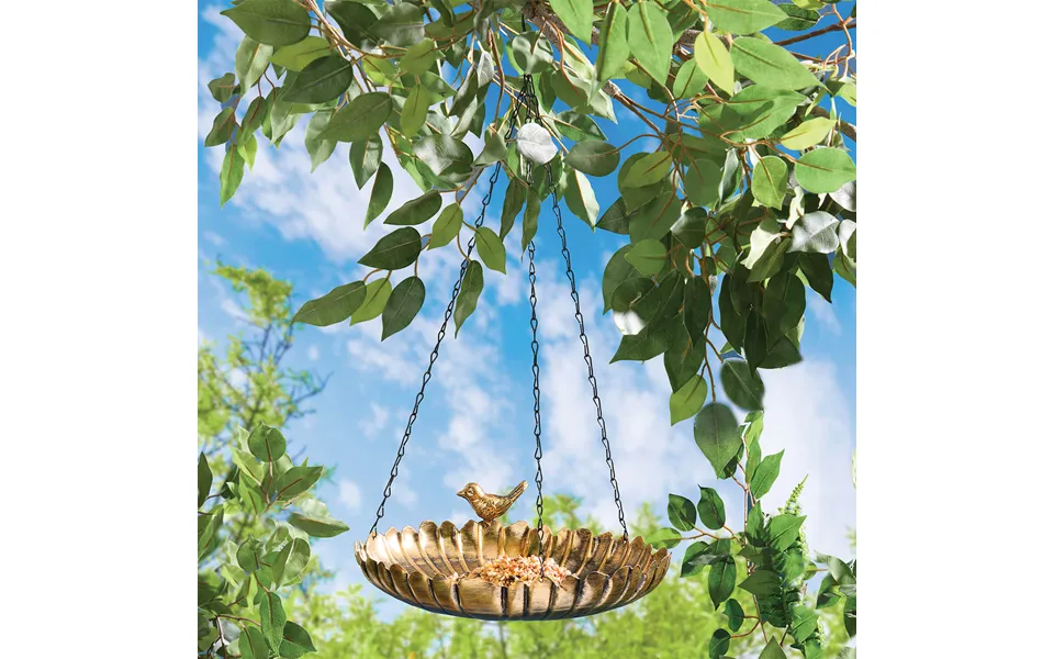 2-in-1 Bronze-effect Hanging Bird Feeder Or Bath