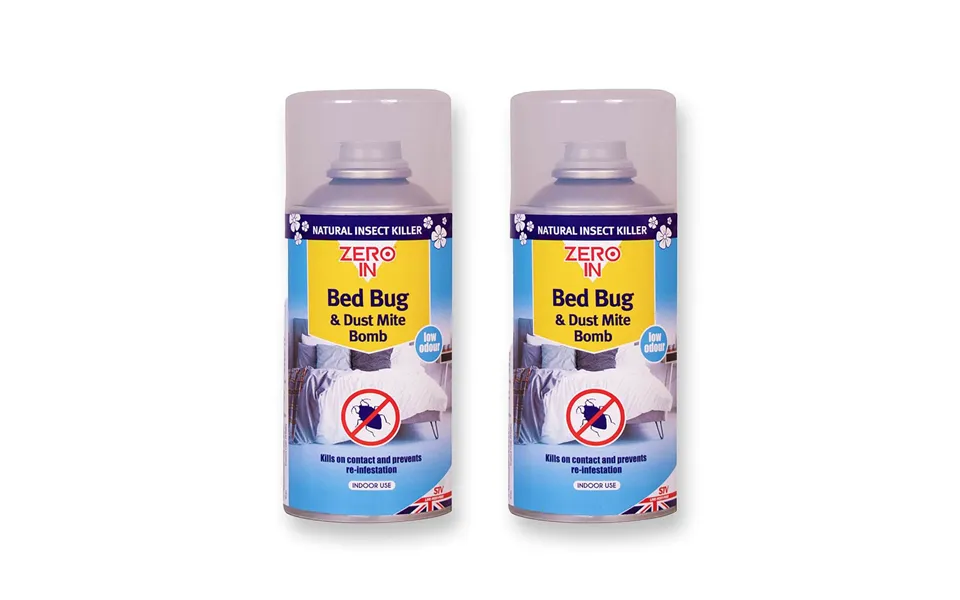2pk Bed Bug & Dust Mite Killer Bomb 150ml One Shot Aerosol