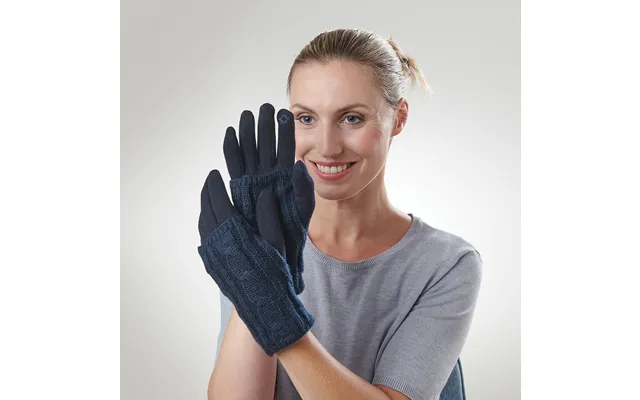 3-in-1 Navy Wrist Warmer Gloves product image