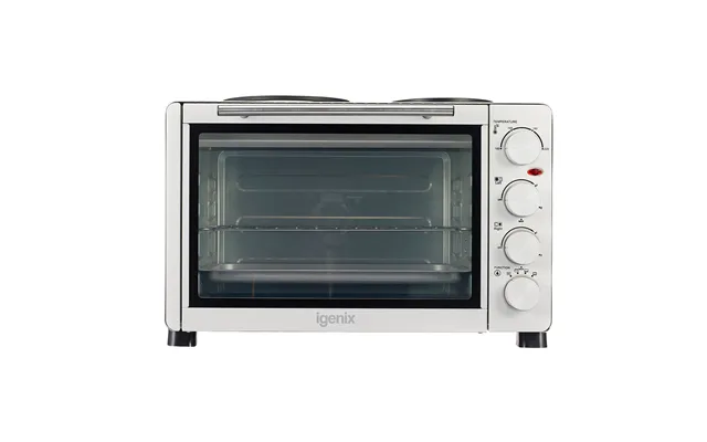 30 Litre Mini Oven With Double Hotplates White