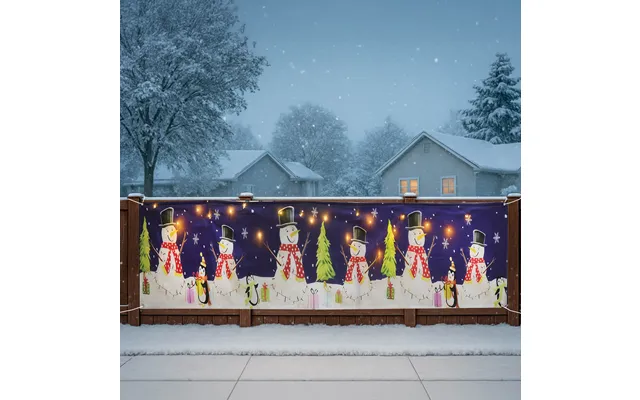 3m Light Up Snowman Balcony & Fence Screen product image
