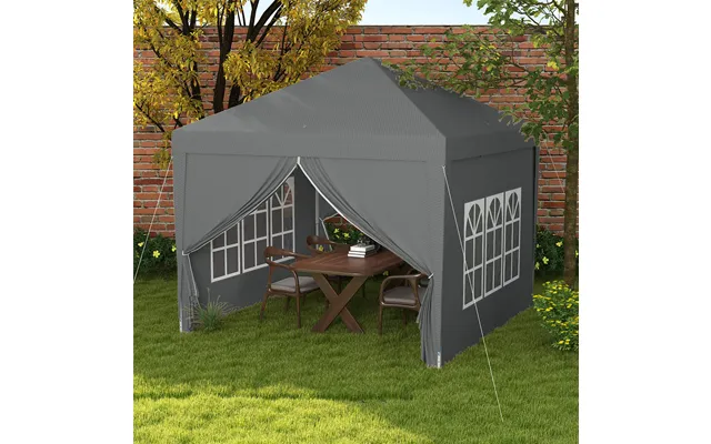 3mx3m Pop Up Gazebo Marquee With Storage Bag Grey