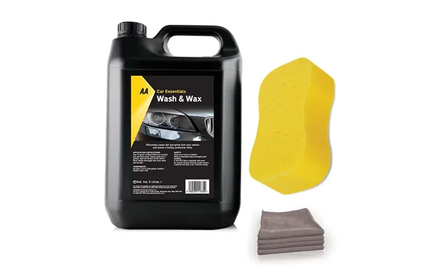 Aa Wash And Wax Car Shampoo 5l 1 X Jumbo Sponge & 2 X Mf Cloths product image