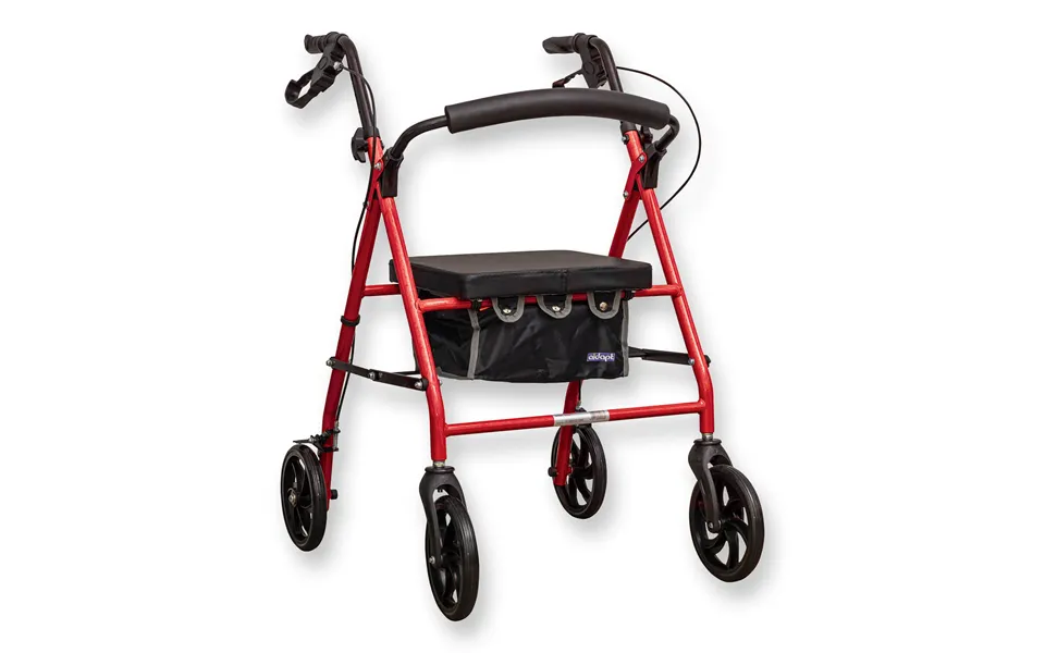 Aidapt Four Wheeled Rollator With Bag Available In Red