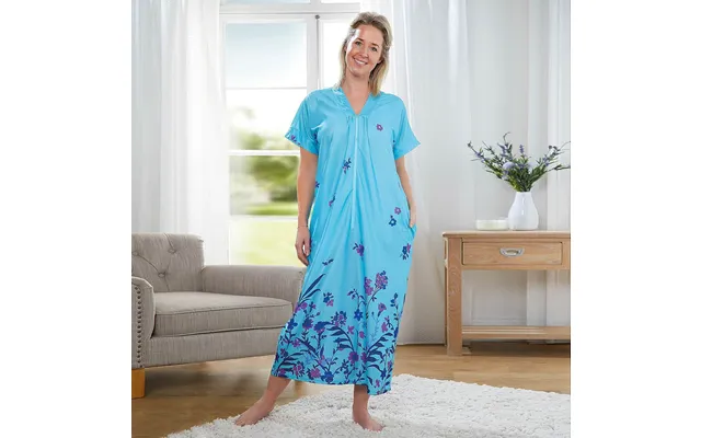 Aqua Zip Front Kaftan