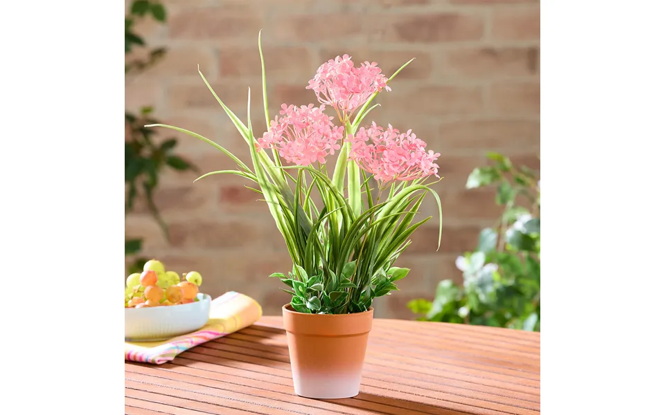 Artificial Potted Pink Allium 35cm