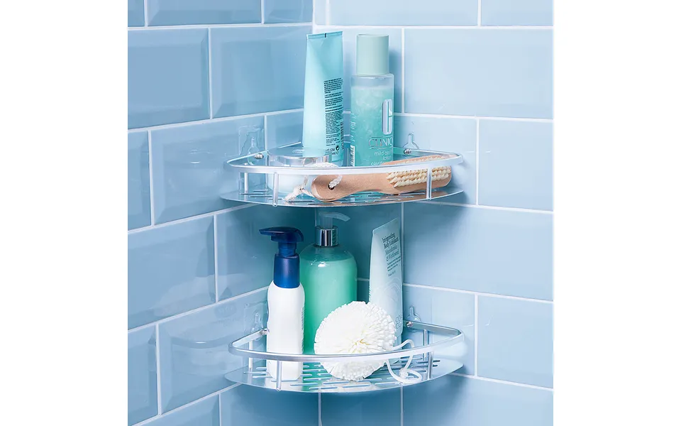 Bathroom Corner Shelves Holds Up To 5kg H4 Xw17 Xd17cm - Made From Aluminium