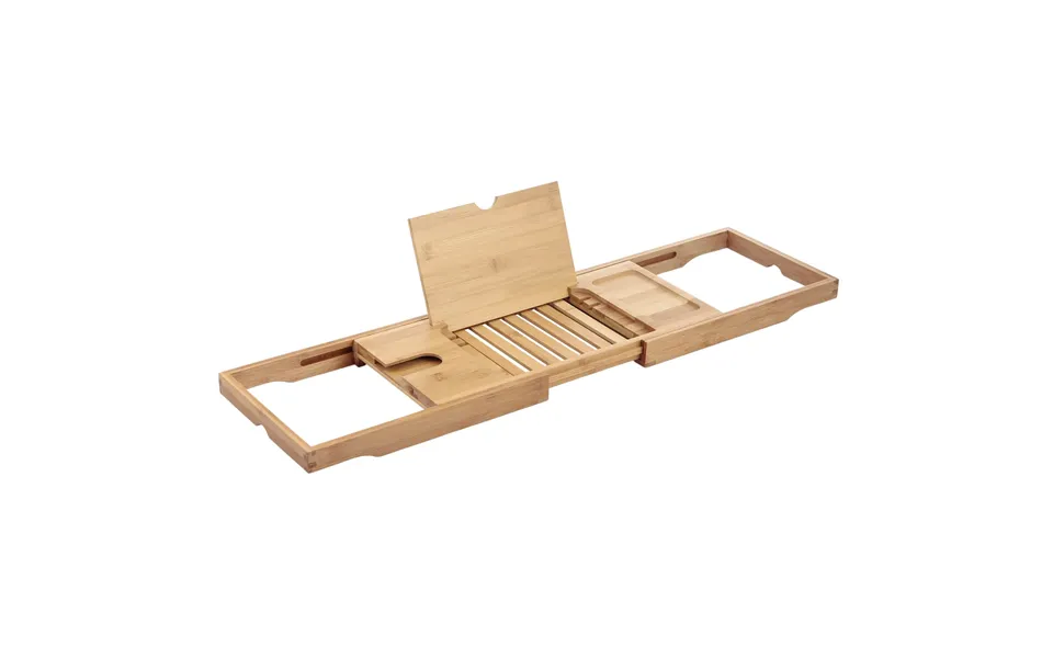 Bathtub Shelf Natural Bamboo - Extendable From 70cm To 106.5cm