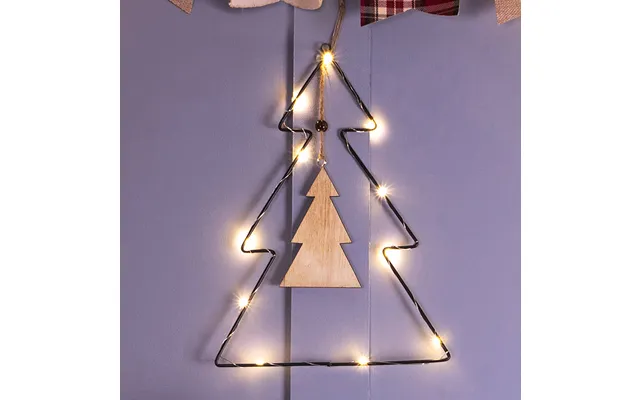 Battery Powered Metal Christmas Tree Silhouette With Led String Lights product image