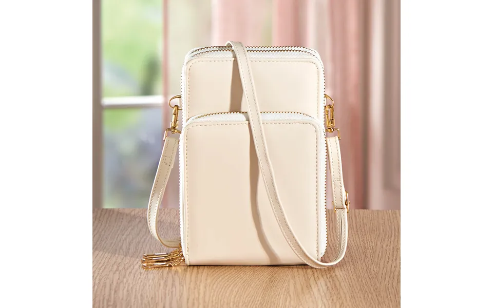 Beige Compact Shoulder Cross-body Bag