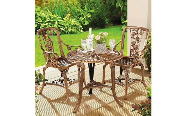 Bistro Table And Chairs Bronze Table H66xdia.69cm Chairs H89xw52xd50cm product image