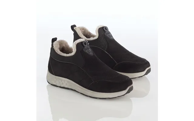 Black 6 Fleece Lined Slip On Trainers