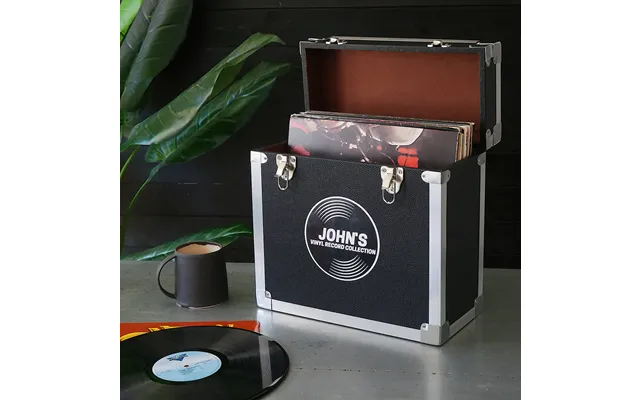 Black Personlised Record Storage Case