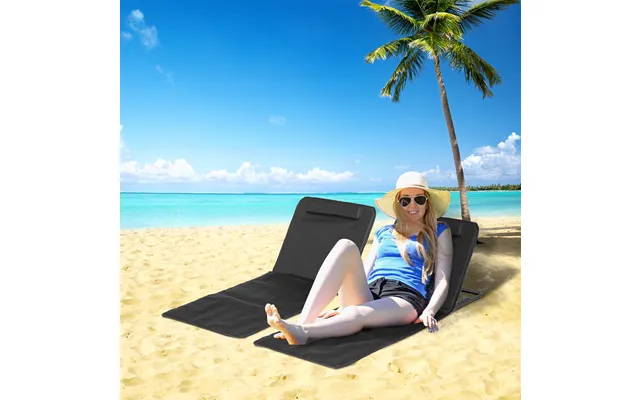 Black Set Of 2 Foldable Outdoor Chair Mats