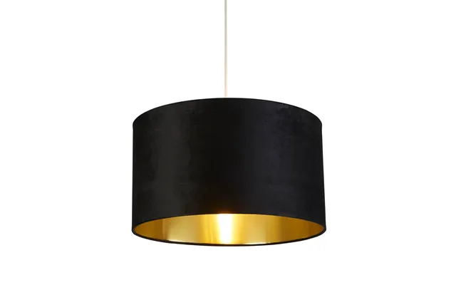 Black Velvet & Brushed Gold Drum Shade 50cm product image