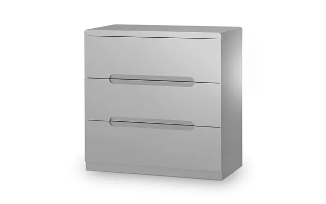 Brooklyn 3 Drawer Chest Grey High Gloss