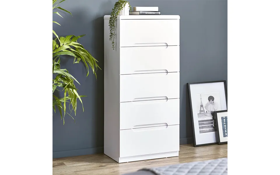 Brooklyn 5 Drawer Tall Chest White