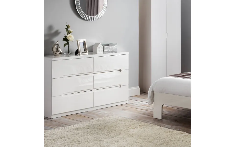 Brooklyn 6 Drawer Wide Chest White