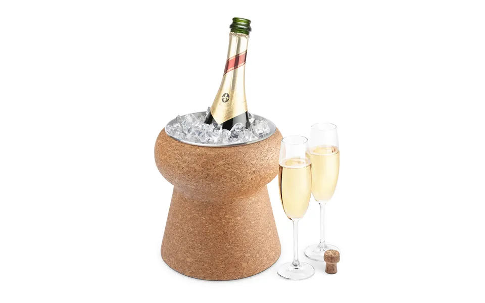 Champagne Cork Shape Bottle Cooler With Steel Liner