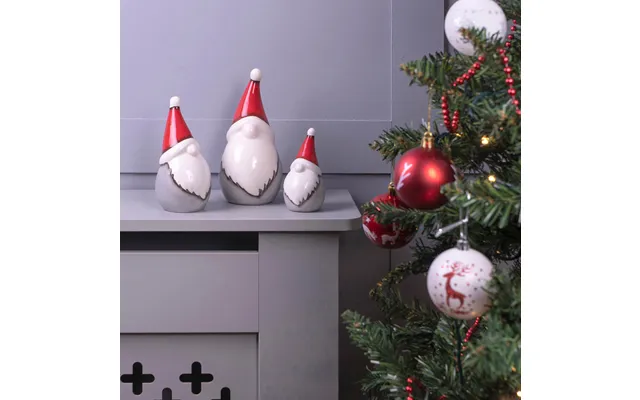 Christmas Ceramic Gonk Family Ornament Decoration Set Of 3 product image