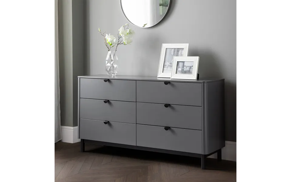 Cleo 6 Drawer Wide Chest Grey