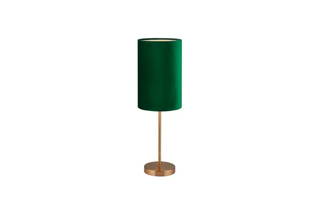 Deep Green Velvet & Dark Gold Table Lamp product image