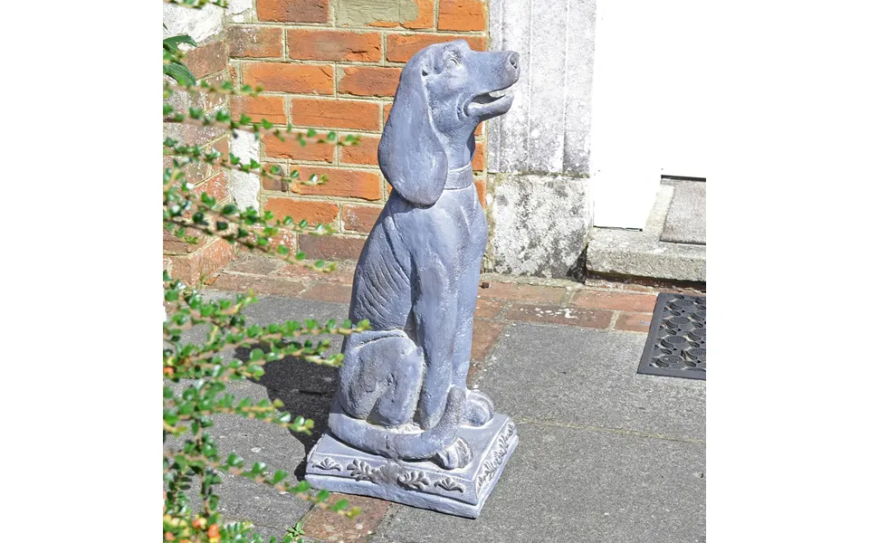 Dog Sitting 71cm Blue Iron Effect