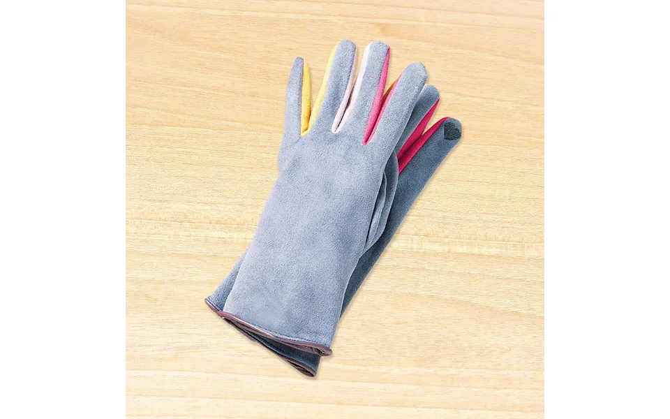 Faux Suede Gloves White One Size