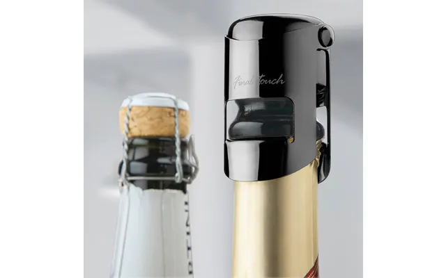 Final Touch Champagne Bottle Stopper With Black Chrome Finish