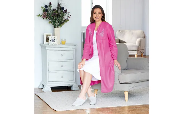 Fleece Dressing Gown With Zip Pink S product image