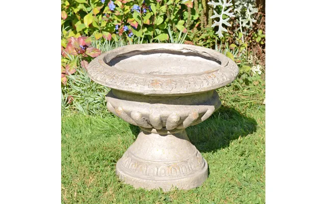 Fluted Urn Low 28cm Dark Stone Effect product image