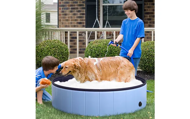 Foldable Dog Paddling Pool Blue