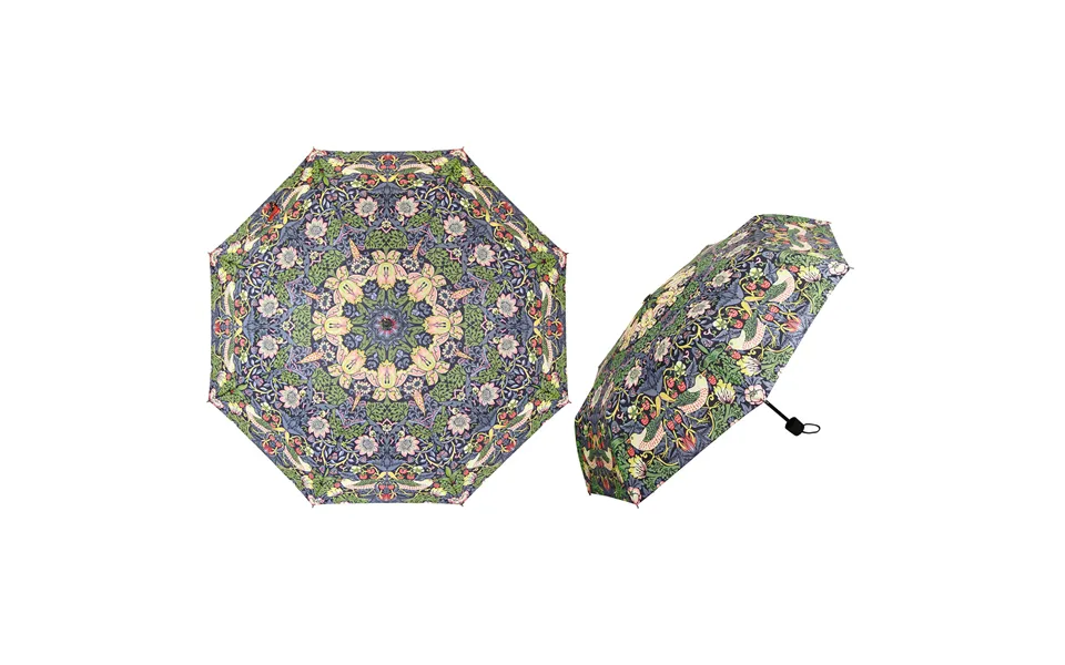 Folding Umbrella Strawberry Thief Blue