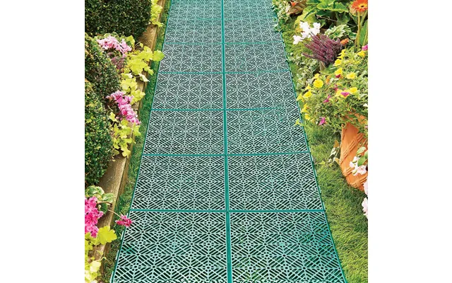 Garden Tiles Green Pack Of 5 In Green L29.5cm X W29.5cm