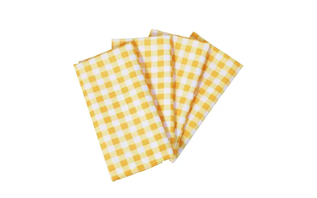 Gingham Napkins Pack Of 4 Lemon L43 X W43cm product image