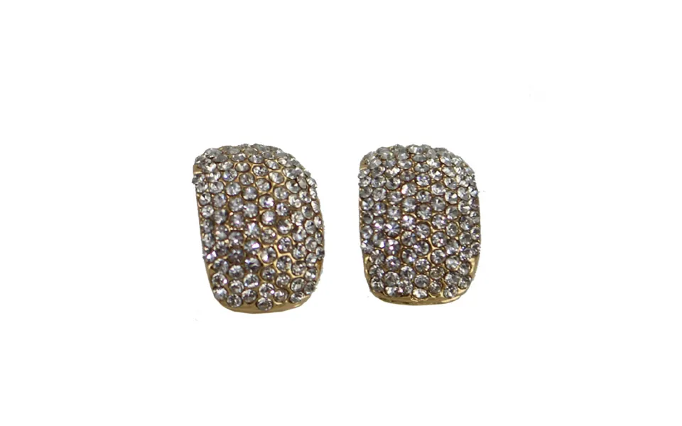 Gold Statement Diamante Encrusted Clip On Earrings