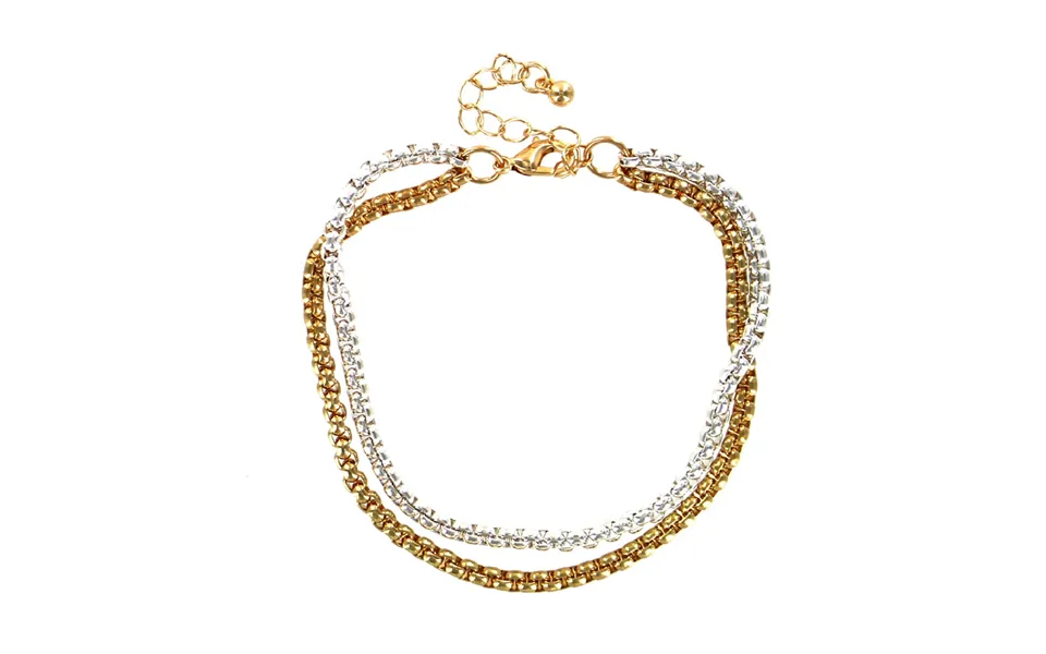 Gold Tone And Silver Tone Double Row Bracelet