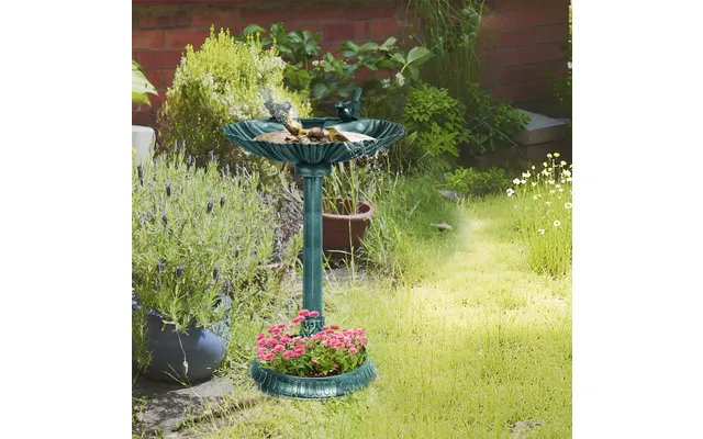 Green 81cm Vintage Bird Bath W Planter